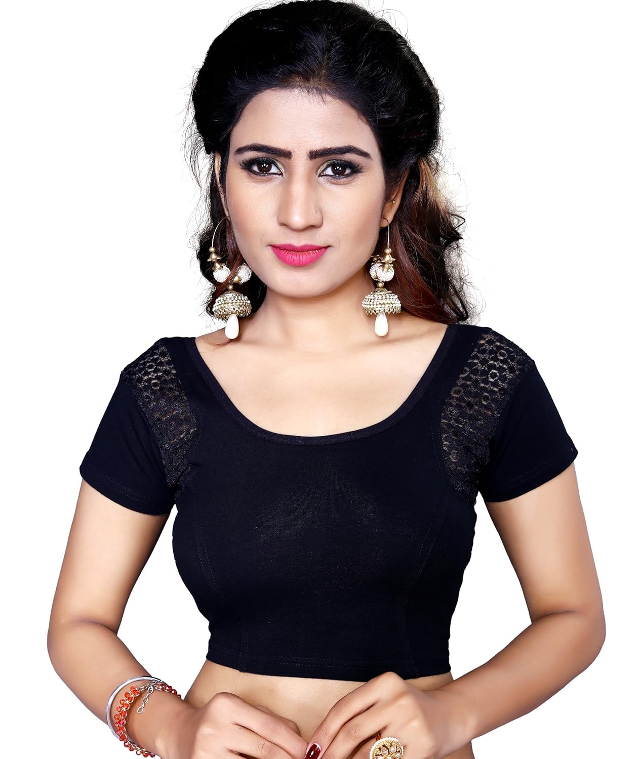 pdezaart women's streatchable designer art silk stitched readymade free size blouse