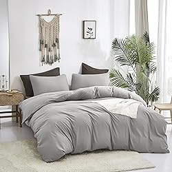 Cottonight Silver Grey Comforter Sets Queen Light