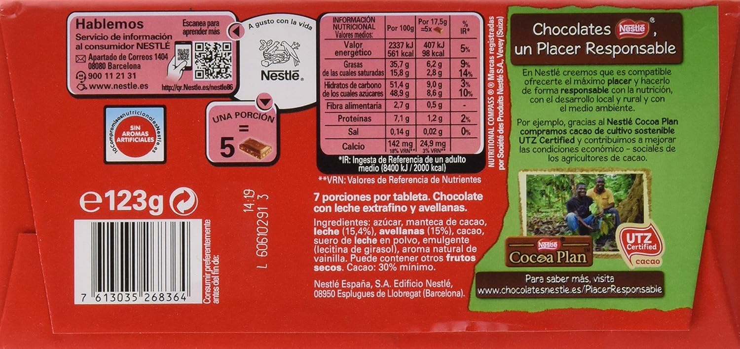 Resultado de imagen de etiqueta chocolate marca nestle