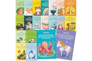 T MARIE 40 Animal Fun Fact Postcards - Bulk Thinking of You Postcard Pack for Kids, Students, Friends, Teacher, and More - Sa