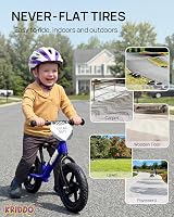KRIDDO Toddler Balance Bike 12 Inch Blue for 18 Months to 5 Years view 6