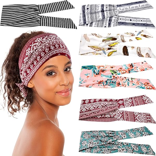 18 PCS Camo Sports Headbands - Non-Slip Sweatbands For Workouts, Yoga & Running