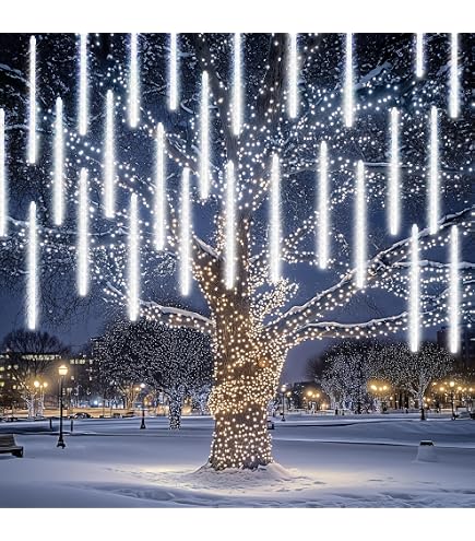 Buy Joycabin Meteor Shower Rain Light, Waterproof Christmas Lights With 11 8inch 8 Tube 192 Leds Icicle String Lights For Holiday Party Wedding Christmas