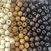 500 Multicolor Natural Colors Large Hole Macrame Wood Beads 12mm x 10mm Diameter 5.5mm Hole