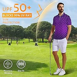 Xdceu Golf Polos for Men - Funny Golf Shirts Print
