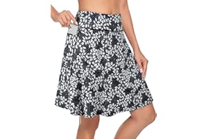 KORALHY Women's 20" Knee Length Skorts Skirts Tennis Athletic Golf Causal Skort with 4 Pockets
