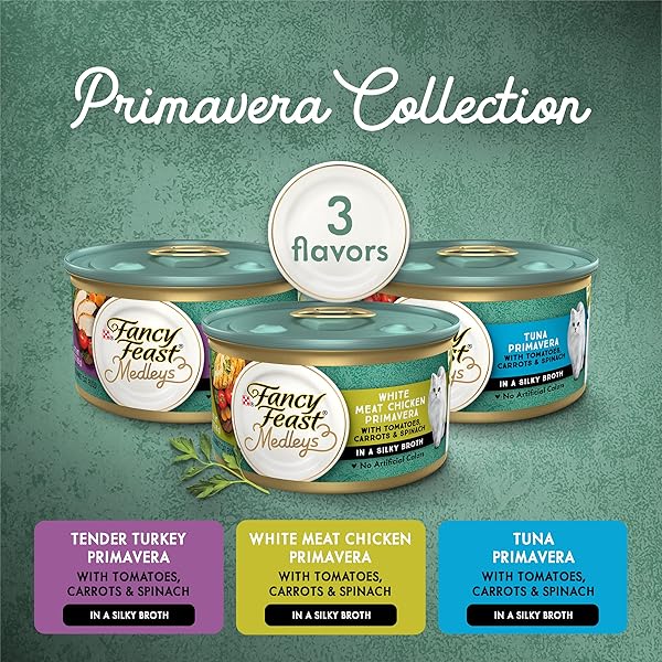 PURINA FANCY FEAST WET CAT FOOD VARIETY PACK, MEDLEYS PRIMAVERA COLLECTION – (2 PACKS OF 12) 3 OZ. CANS