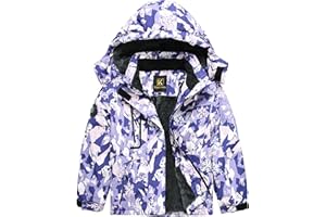 Keevoom Girl's Ski Jacket Winter Warm Thick Snow Coat Windproof Kids Outdoor Hooded Jackets