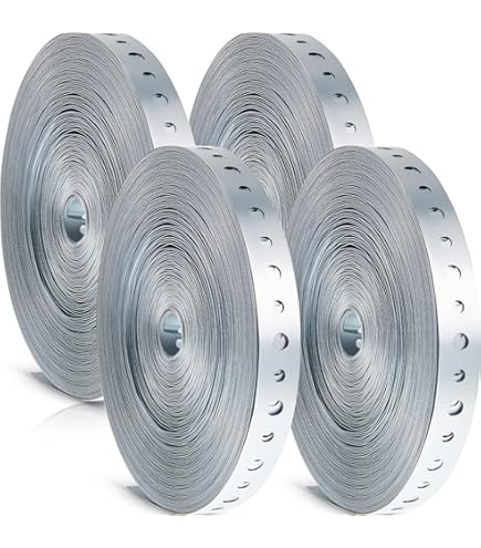 AKW 3/4" X 100ft Galvanized Pipe Strap - 28 Gauge Perforated Metal Hanger Tape | Plumber's Strapping Roll
