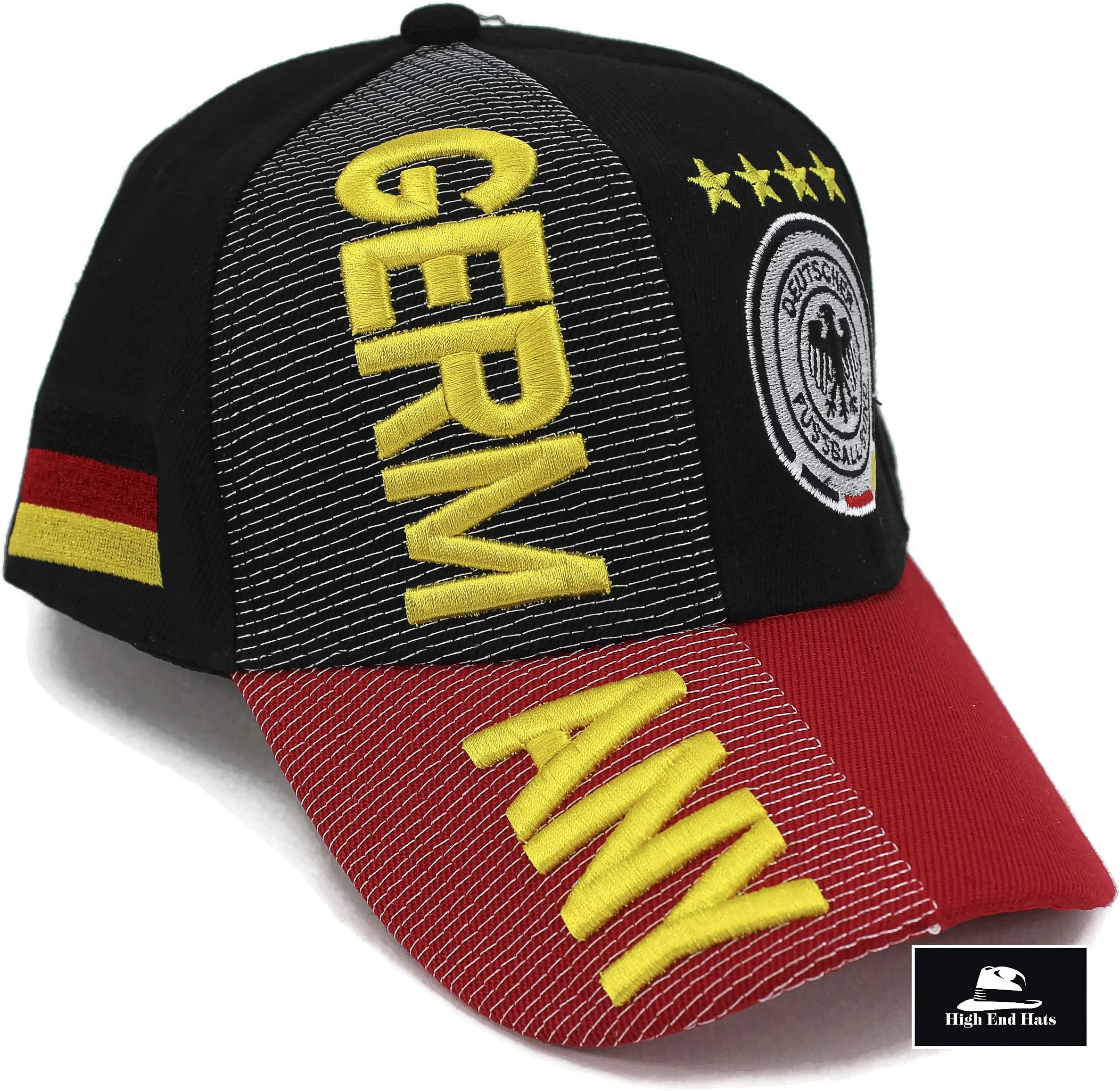 High End Hats “Nations of Europe Hat Collection” 3D Embroidered Adjustable Baseball Cap