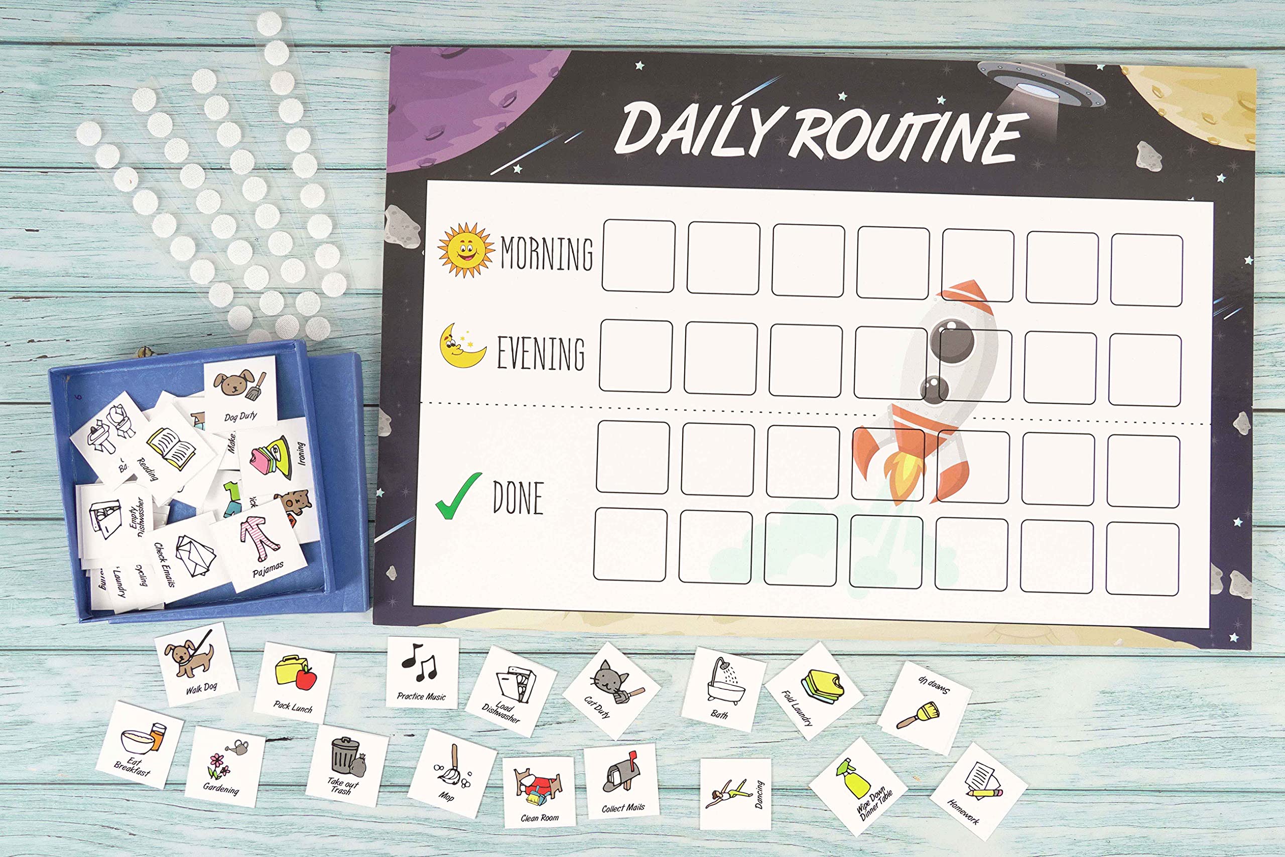 Inkdotpot Kids Daily Responsibility Checklist, to-Do List- Daily Routine- Chore Chart- Morning/Evening Checklist- Daily Task List- Childrens Job Poster-EL