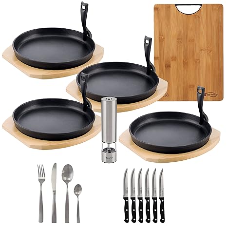 San Ignacio Vita: Set Raclette hogar: Bandeja Individual (x4) de 25x3 cm