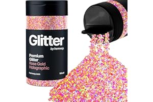 Rose Gold Holographic Mix Glitter Shaker 105g Mixed Size Glitter | Sequins Sparkles for Resin, Epoxy, Paint, Crafts | Supplie
