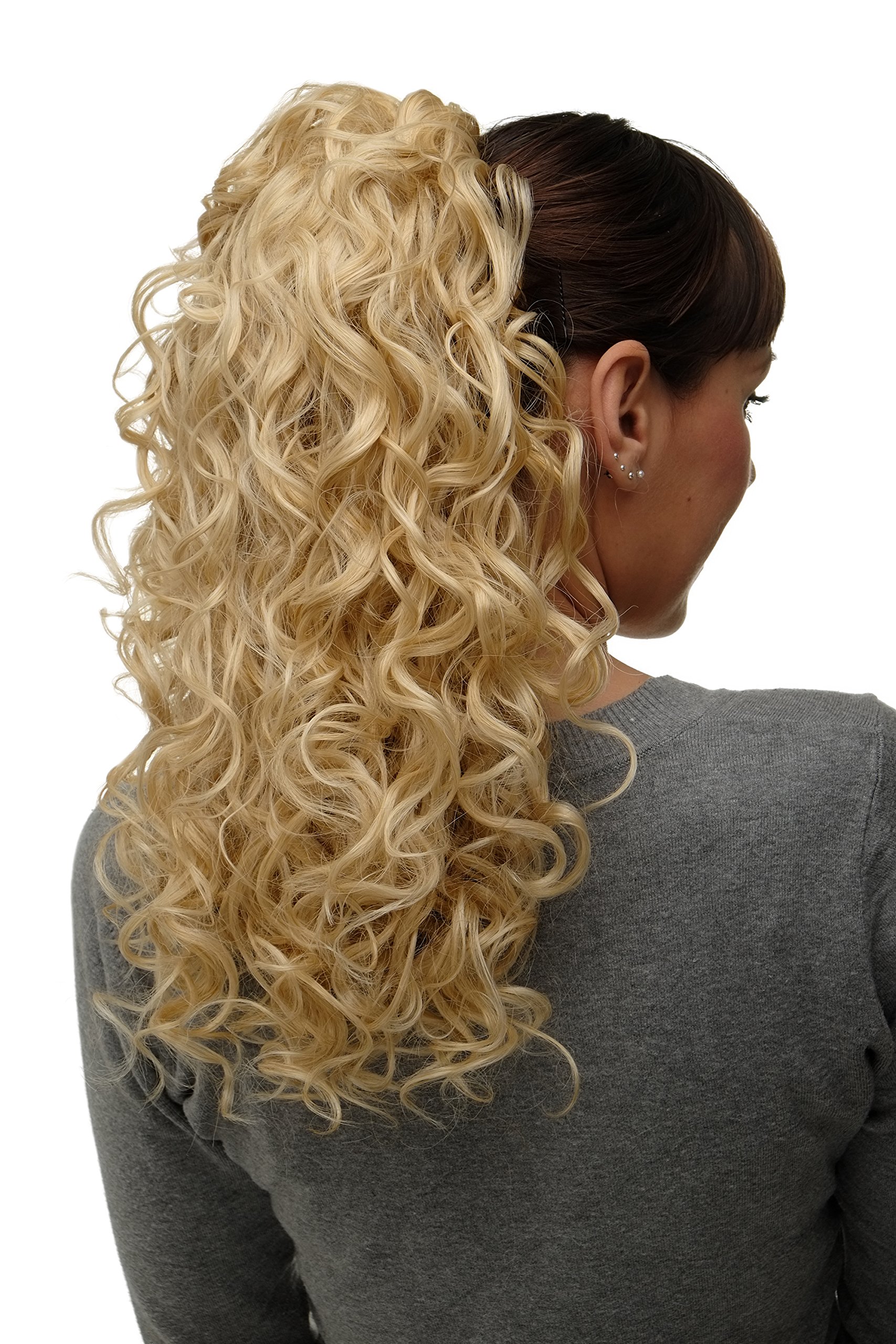 WIG ME UP NC002-611 Hairpiece Ponytail with 2 combs/clips & elastic draw string long full curls voluminous light golden blond 18inch