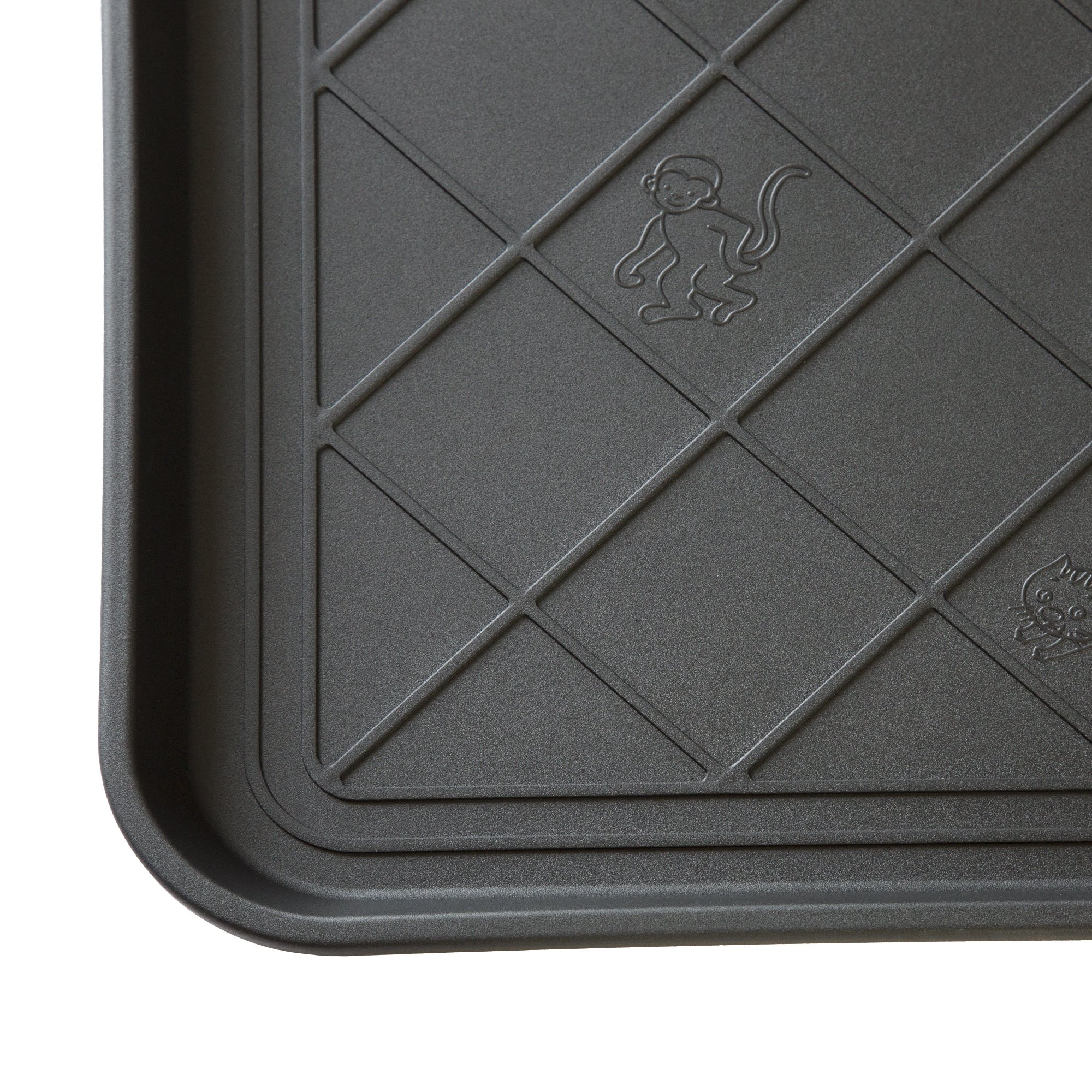 Stalwart 75-ST6013 All Weather Boot Tray-Water Resistant Plastic Utility Shoe Mat for Indoor and Outdoor Use in All Seasons (Black), Small