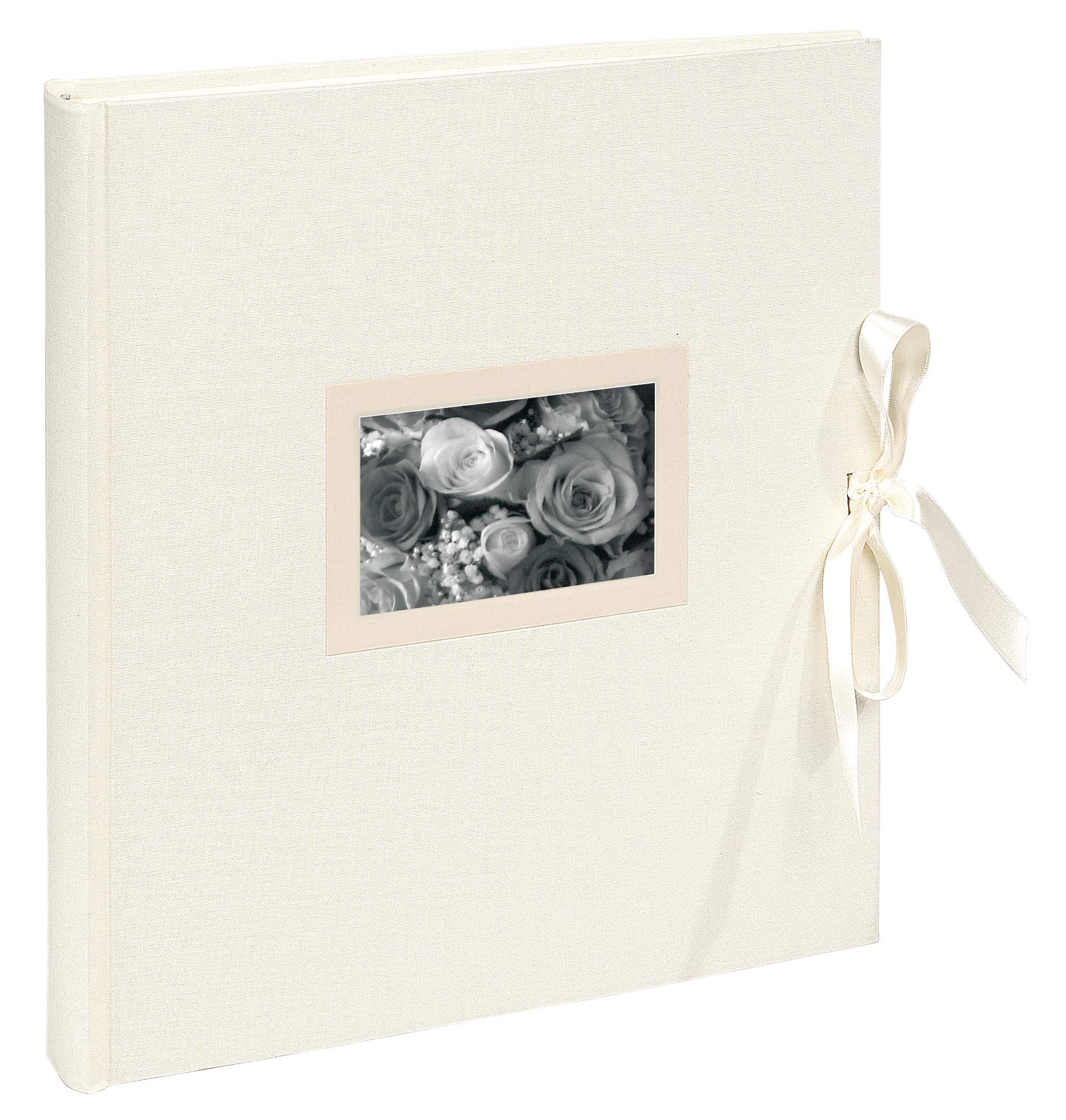 Exacompta - Ref 11154E - Kingsbridge' Wedding Photo Album - 290 x 320mm in Size, 60 White Pages, Holds Up To Approx. 300 Photos - White Windowed Cover