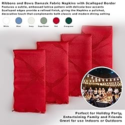 Newbridge Square Napkin, Set of 4 Napkins, Ribbons
