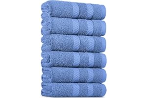 BELADOR Hand Towels 6-Pack - Premium Soft Cotton Hand Towels For Bathroom - Quick-Dry & Absorbent Hand & Face Towel Set | Light Blue Hand Towels 16"x30"