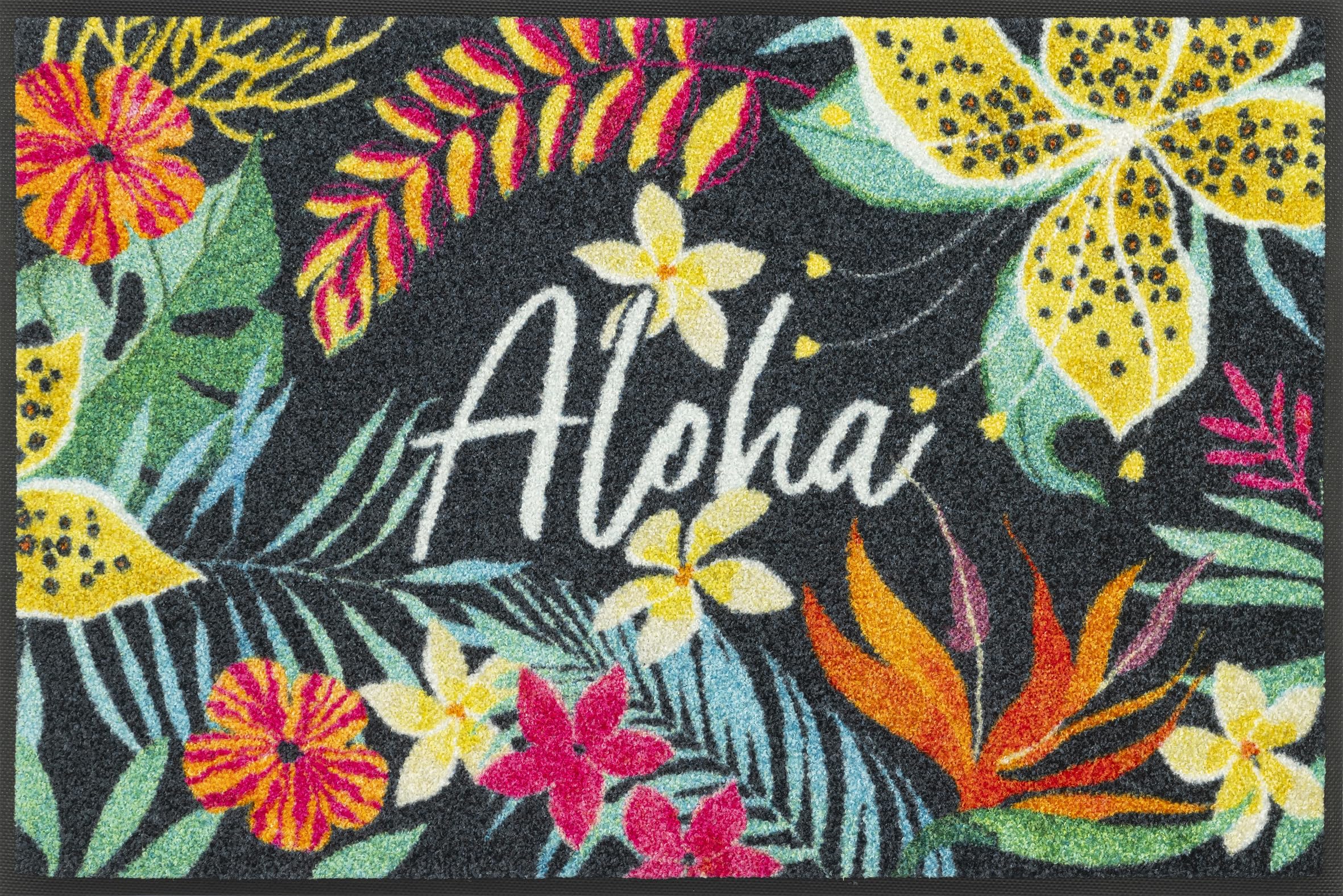 Wash+Dry Aloha Doormat, 50 x 75 cm, Washable for Indoor and Outdoor Use, Colourful