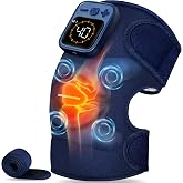KingPavonini Knee Massager for Pain Relief, Heating Pad for Knee, Blue 1.0 | Cordless Heated Knee Brace, 4 Motors Vibration, 2X Massage Area, 5 Heat Levels &amp; 6 Massage Modes, Gift for Mom Dad Men Women