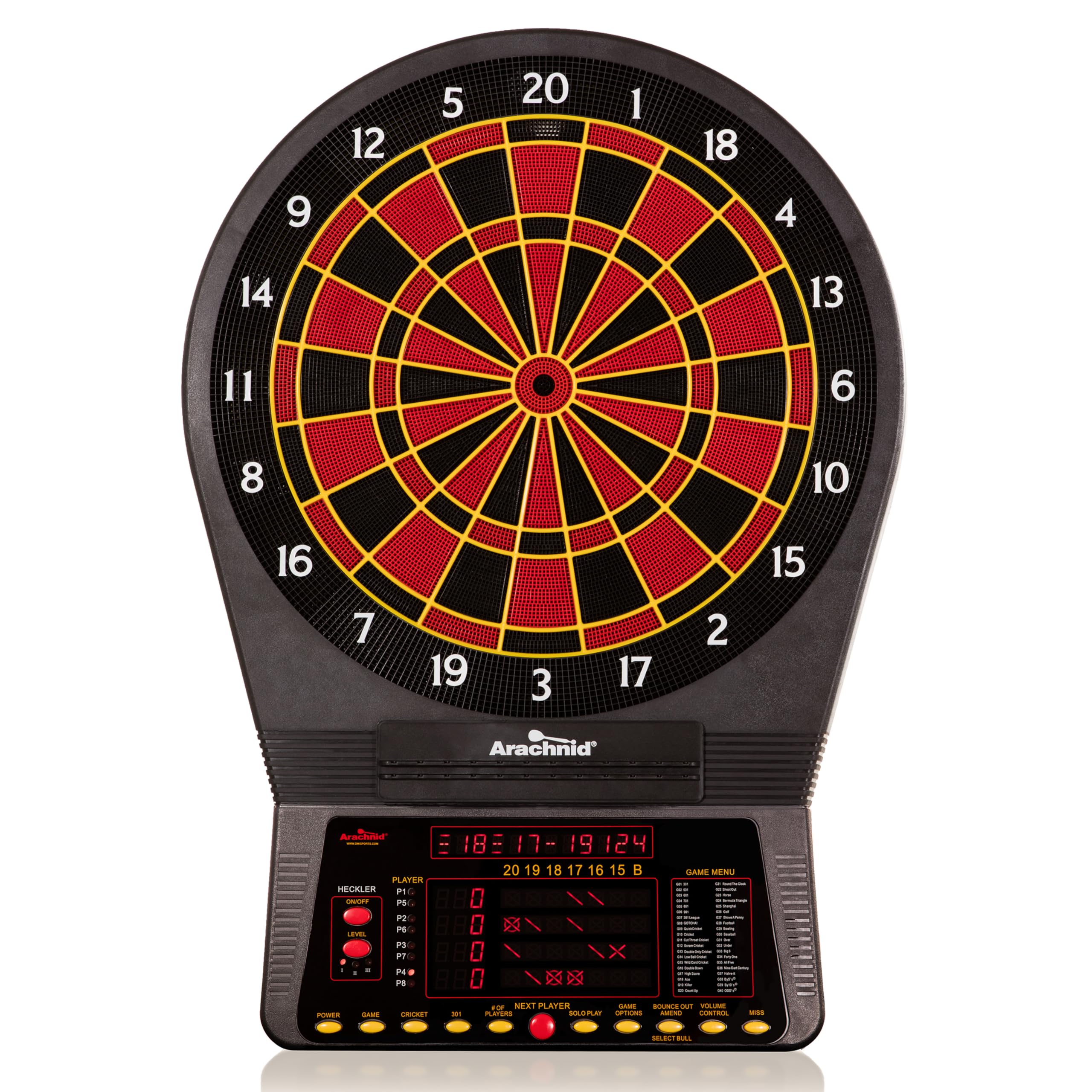 Photo 1 of (PARTS) Arachnid Cricket Pro 800 Electronic Dartboard with Micro-Thin Segment Dividers for Reduced Bounce-Outs and NylonTough Segments for Improved Durability - Available with Optional Wood Dartboard Cabinet