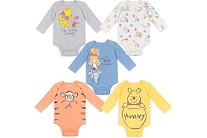 Disney Lion King Winnie the Pooh Nightmare Before Christmas Mickey Mouse Baby 5 Pack Bodysuits Newborn to Infant