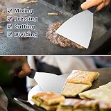 Herogo 2 Piece Griddle Scraper Stainless Steel Slant Edge Handle view 5