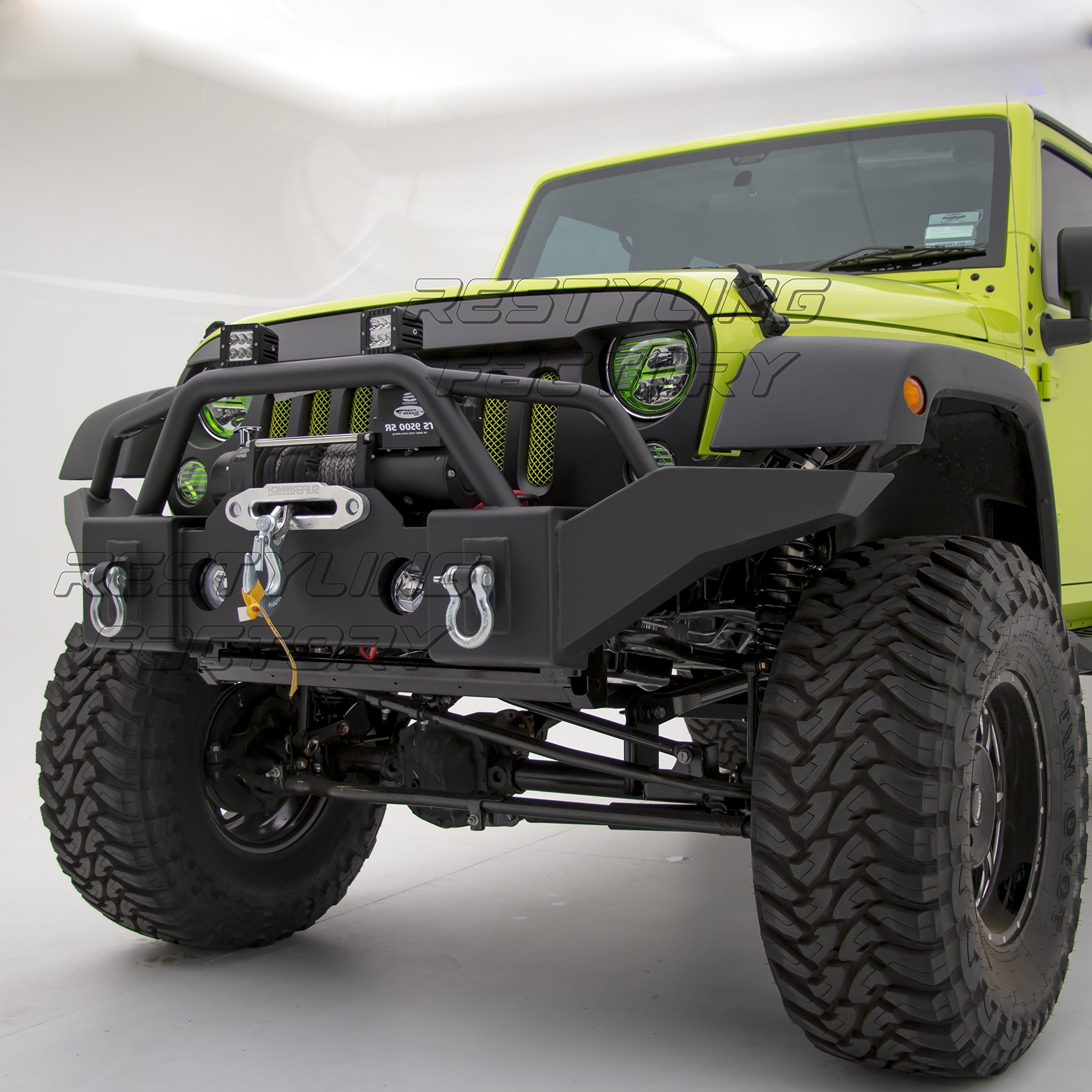 Buy Restyling Factory Black Textured Full Width Front Bumper With Fog