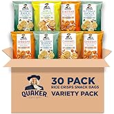 Quaker Rice Crisps, Gluten Free, 4 Flavor Sweet and Savory Variety Mix, Single Serve, 30 count