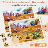 SYNARRY Wooden Vehicle Jigsaw Puzzles for Kids 3 4 5 6 7 8 60 Pieces view 3