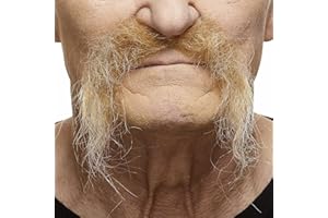 Mustaches Self Adhesive Fake Mustache, Novelty, Realistic Fu Manchu False Facial Hair, Costume Accessory for Adults, Blond Color