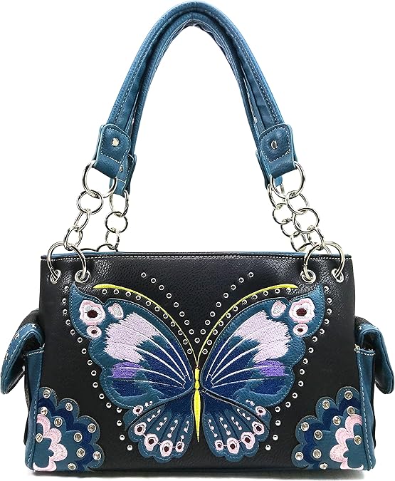 Justin West Peacock Butterfly Floral Embroidery Design Conceal Carry