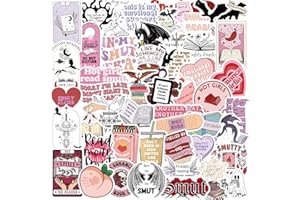 TOOREEY 50PCS Book Stickers for Kindle, Bookish Sticker Pack for IPAD, Laptop, Ebook Readers Water Bottle Cute Booktok Waterproof Vinyl Decals Girls Holographic Smut Romance