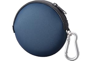 OneJoy Mini Round Coin Purse with Clip on, Lightweight Waterproof Zipper Pouch for Earbuds, Keys, Coins, Compact Travel Storage Case for Women & Men [ Navy ]