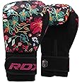 RDX Women Boxing Gloves for Training Muay Thai Flora Skin Ladies Mitts for Sparring, Fighting Kickboxing Good for Punch Bag, Focus Pads and Double End Ball Punching