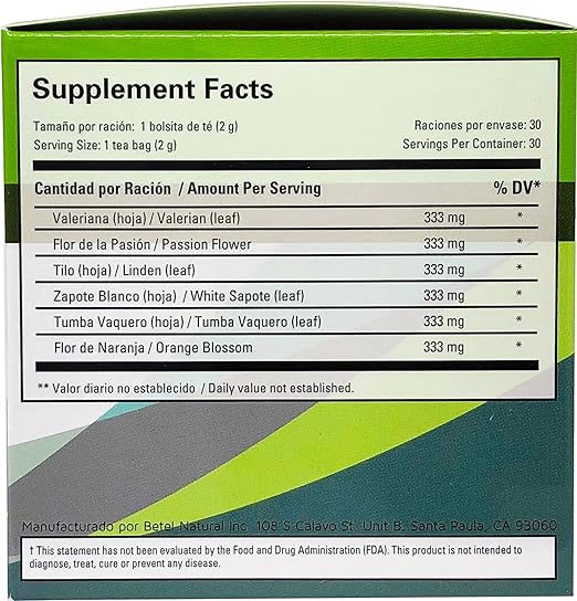 Amazon.com: Ansiedadmax Tea by Betel Natural - Natural Support for Stress and Anxiety - 30 Tea Bags: Health & Personal Care