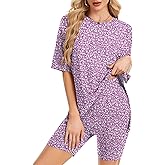 AUSELILY Women's Two Piece Lounge Set Summer Crew Neck Short Sleeve Oversized Shorts Set Matching Sets Women Clothing 2026