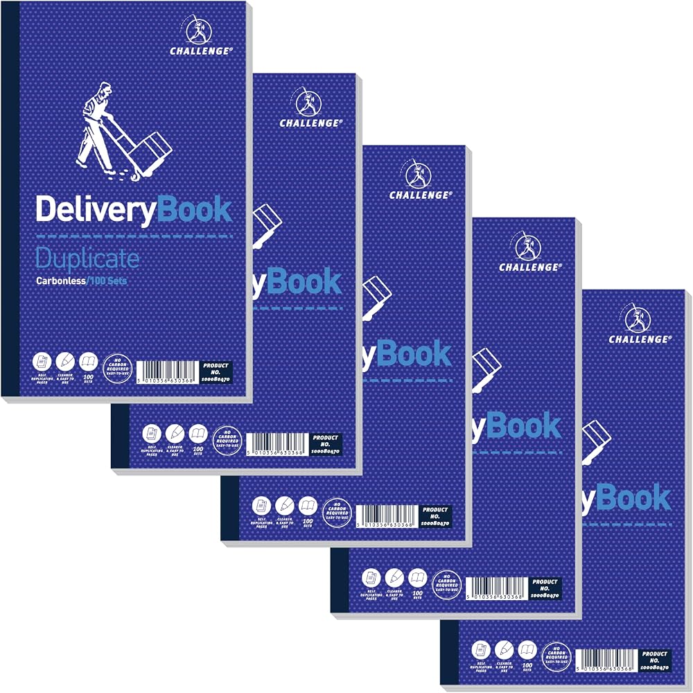 Challenge Duplicate Delivery Book Carbonless 100 Pages 5 Pack 210 x 130 mm
