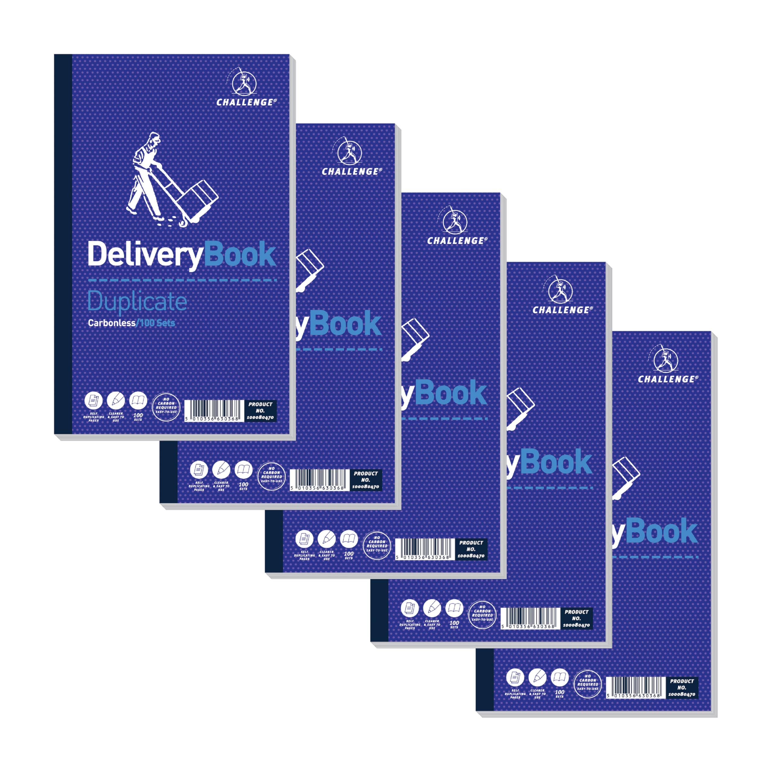 Challenge Duplicate Delivery Book, Carbonless, 100 Pages, 5 pack (210 x 130 mm)