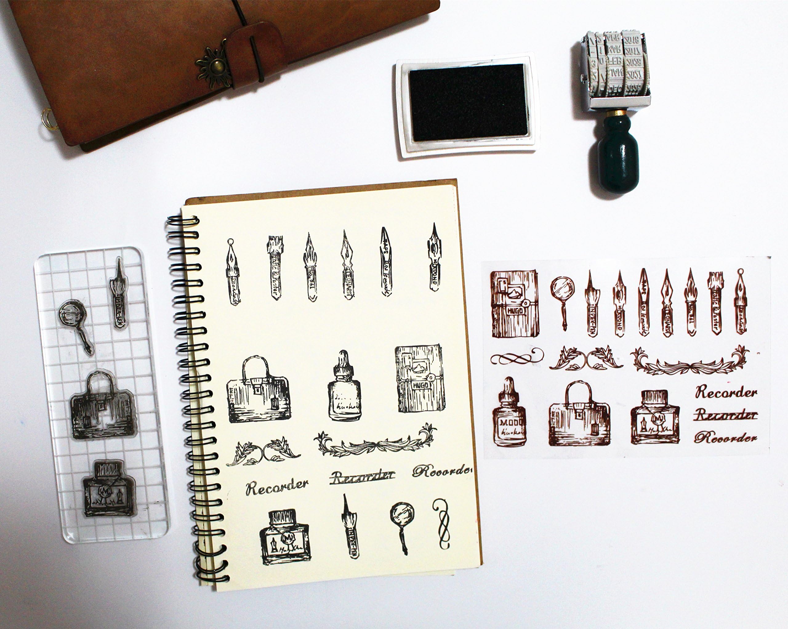 DIY Scrapbooking Card Making Ink Rubber Clear Stamp Set Sheet For Pen Notebook Recorder 2018