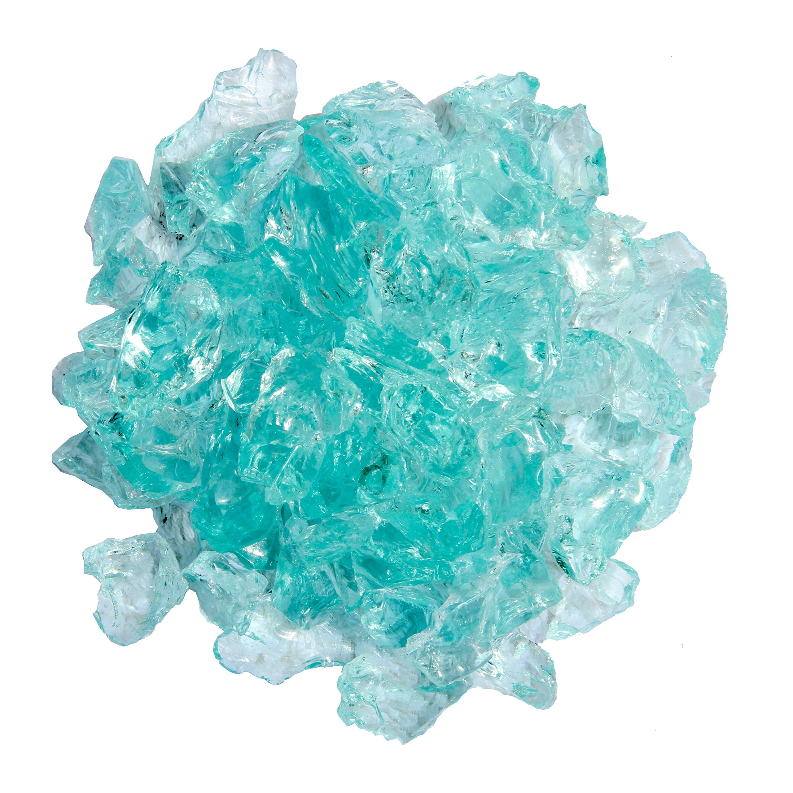 Hiland RGLASS-AQ Pit Fire Glass i n Aqua, Extreme Tempature Rating, Good for Propane or Natural Gas, 10 Pounds, 10 lb