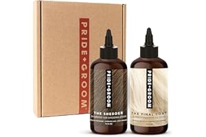 Pride and Groom The Shedder Box Set – Deshedding Dog Shampoo & Conditioner with All Natural Blend of Essential Oils & Ingredients to Moisturize & Untangle Curly and Wavy Coats – 32oz