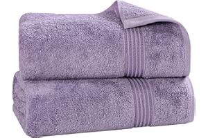 Superior Egyptian Cotton 2-Piece Bath Sheet Towel Set, Oversized Body Towels For Adults And Kids, Large Towel For Bath, Shower, Guest Bathroom, Spa, Gym, Resort, Essentials, Airbnb, Royal Purple