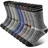 SIMIYA Thick Merino Wool Socks for Men Warm Hiking Socks Thermal Crew Socks in Cold Weather for Men & Women(5 Pairs)