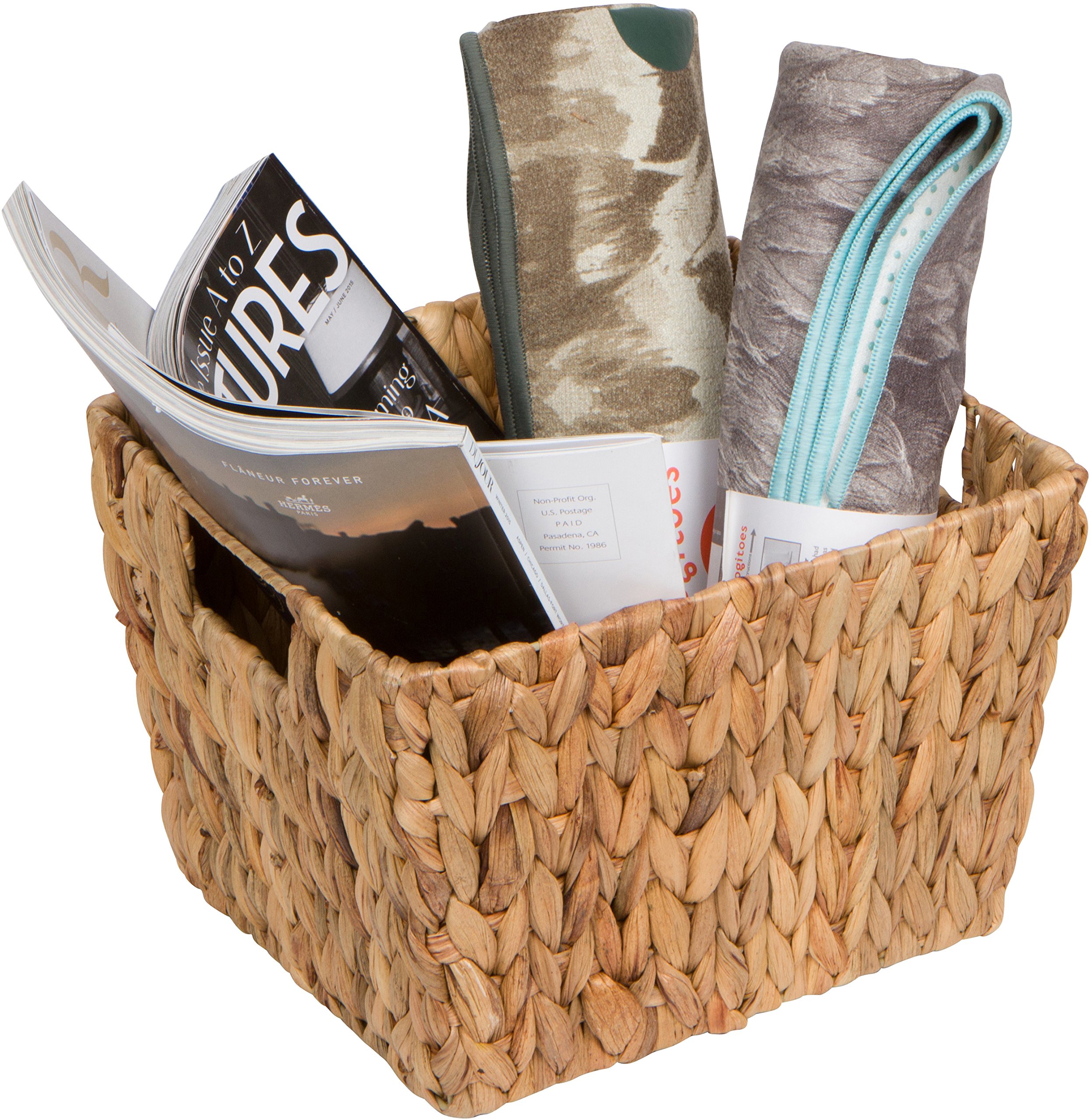 View 1 of 11.5"L x 10"W x 8"H Hyacinth Storage Basket with Handles, Rectangular, by Trademark Innovations