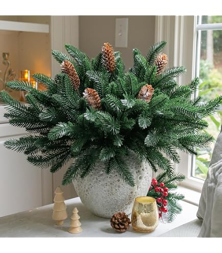 Amazon.com: Ivydale 17Pcs Faux Pine Branches Norfolk Stem for