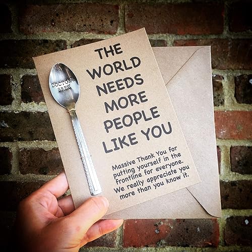 Doctor S Brew Teaspoon Spoon Present Thank You Greeting Card Unique Appreciation Gift For Doctor Surgeon Pediatrician Oncologist Cardiologist Nhs Frontline Healthcare Key Worker Staff Employee Amazon Co Uk Handmade