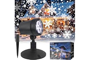 ‎LILNIAGY Christmas Decorations Outdoor Christmas Projector Lights Snowflake Projector, IP65 Waterproof & Adjustable Christmas Lights for Outdoor Christmas Decorations Home Party Garden Xmas Decor