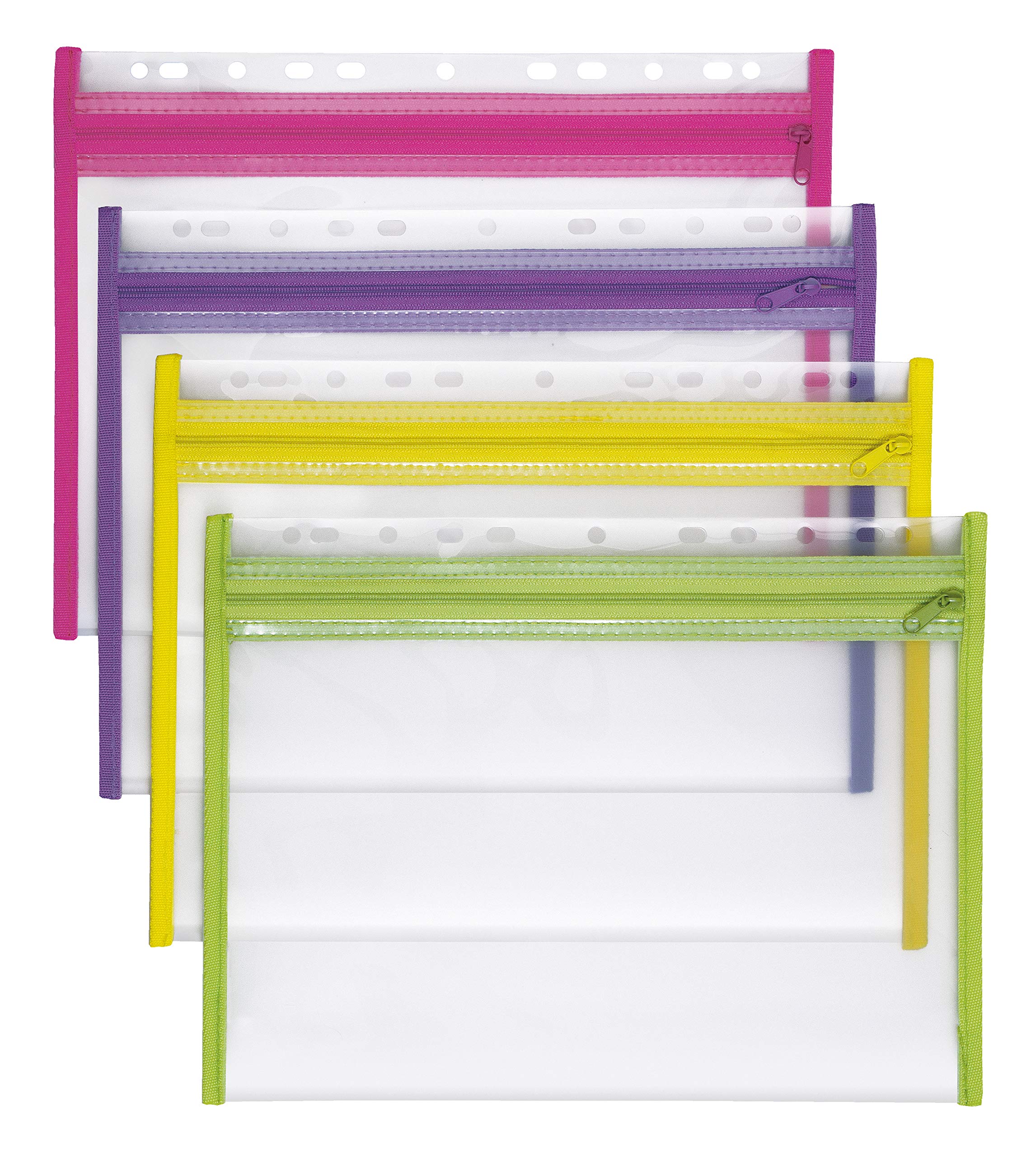 Veloflex Velobag XS 4354000 Portfolio File Document Folders Polypropylene Pack of 4 Yellow Green Pink Purple