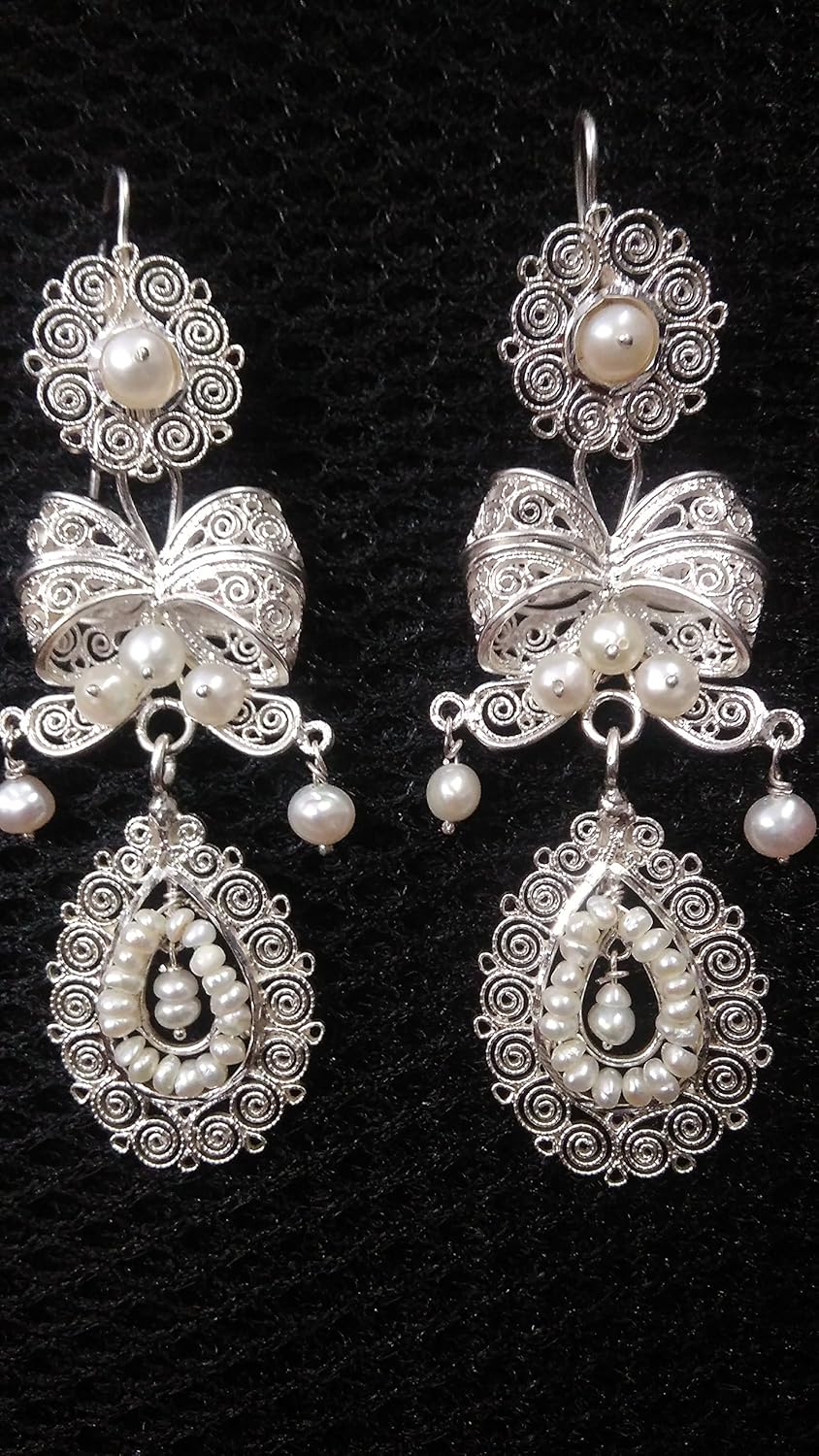 Aretes de plata, filigrana oaxaca, Jardines grandes: Amazon.com.mx